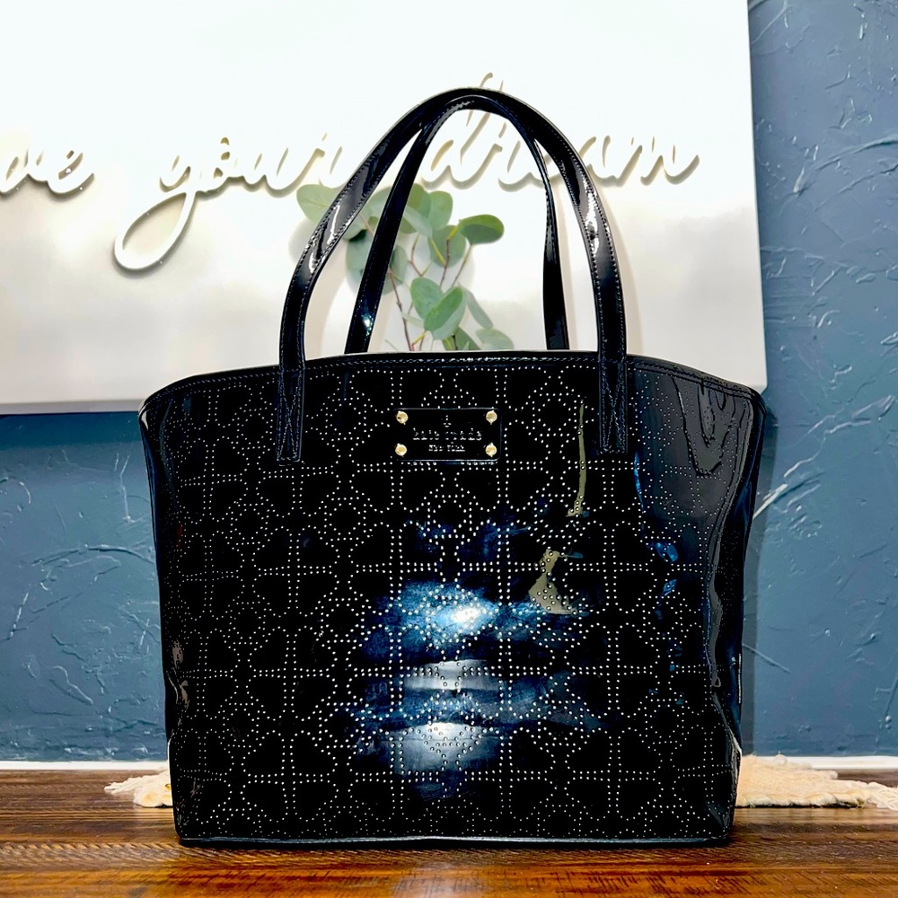 Kate Spade New York Tote perforated spade flower pattern Authentic